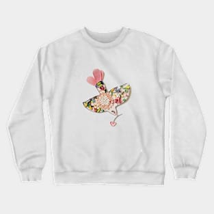 flower bird card, Paper quilling,  printed card Crewneck Sweatshirt